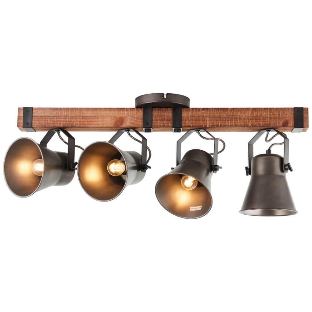 4-light ceiling lamp Decca black with brown Brilliant 4004353361456