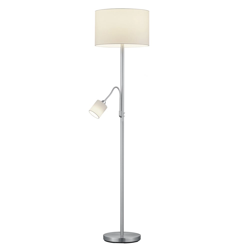 Reading lamp Hotel 2-light metal gray with white shade