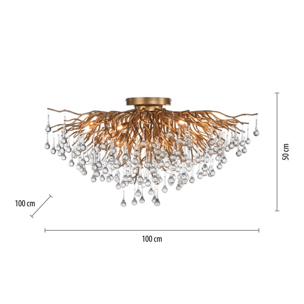 Chandelier Icicle brass 100cm Paul Neuhaus 4012248352106
