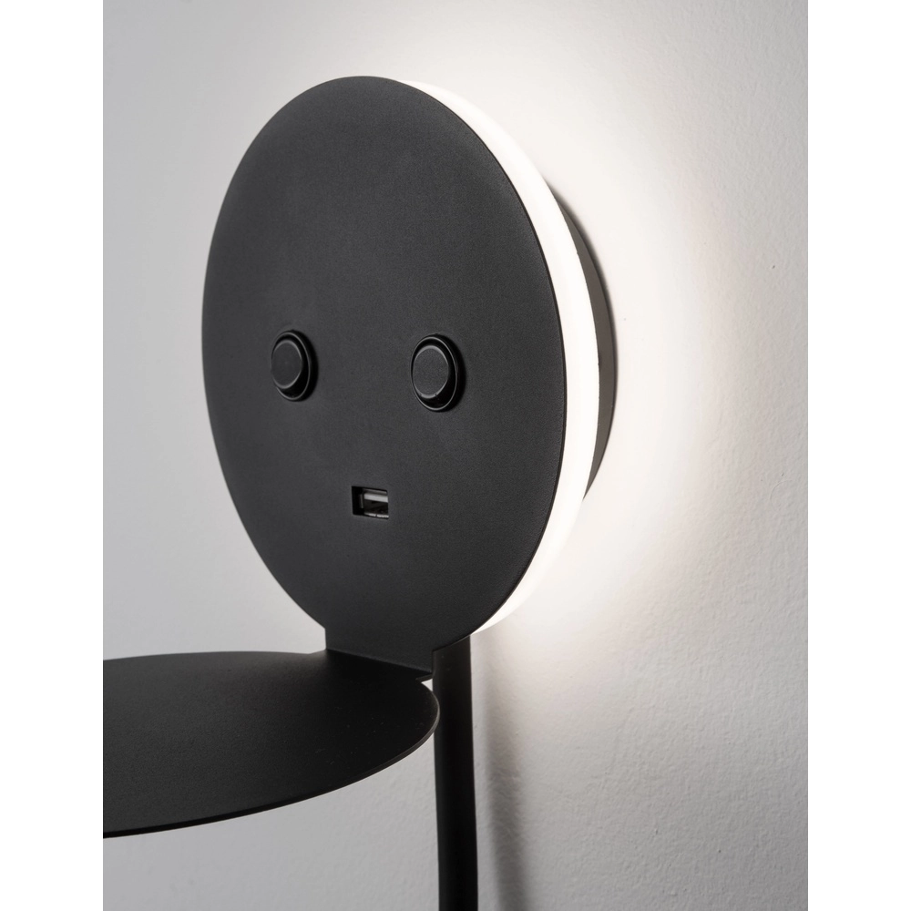 Bedside lamp Eclip Black with USB Lyora 5212017423696