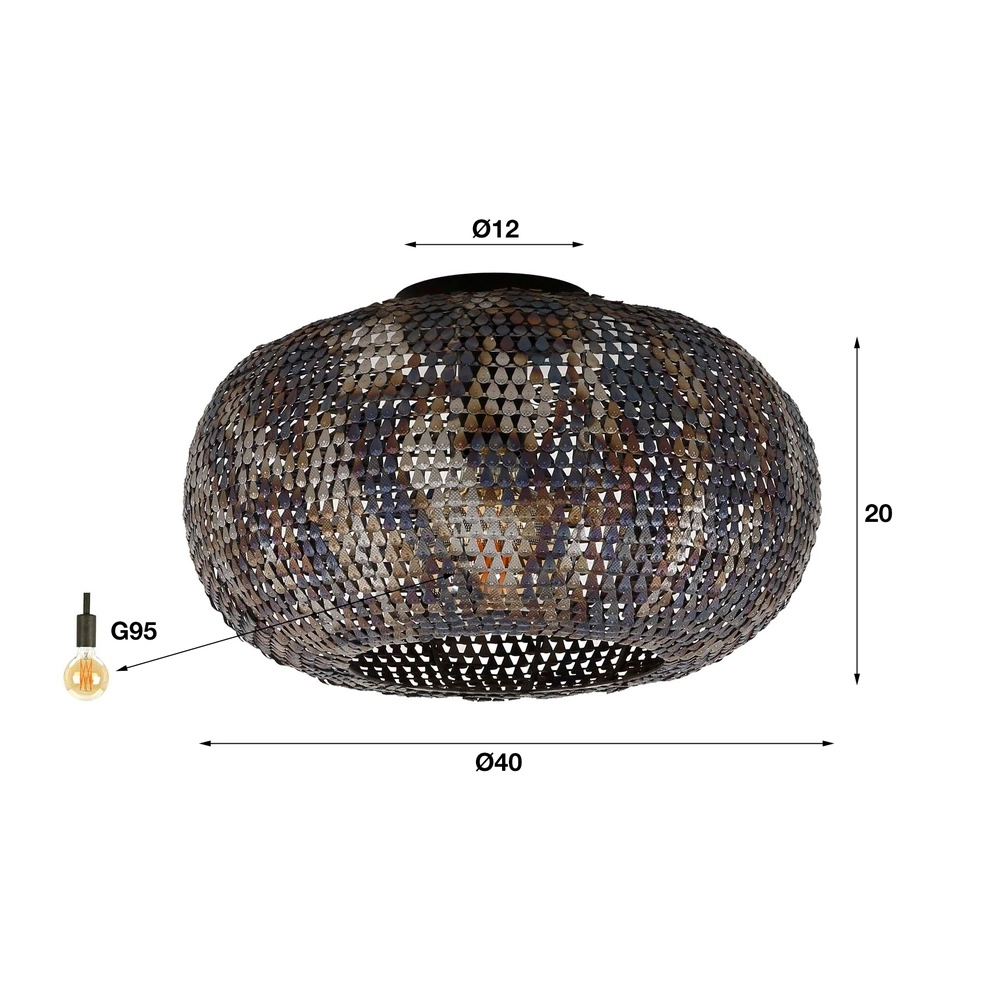 Scale look ceiling lamp Armor Ø 40cm Lyora 8716803512863