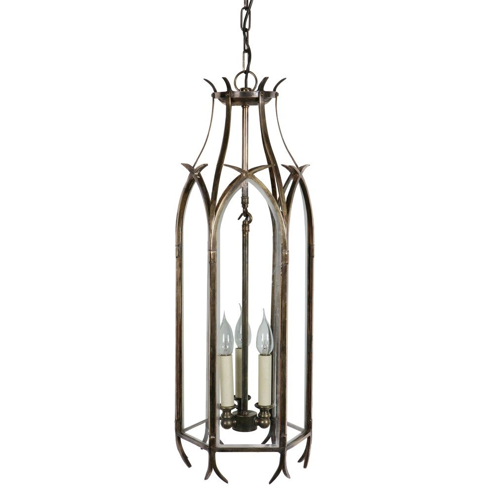 Antique pendant lamp Gothic 3-light
