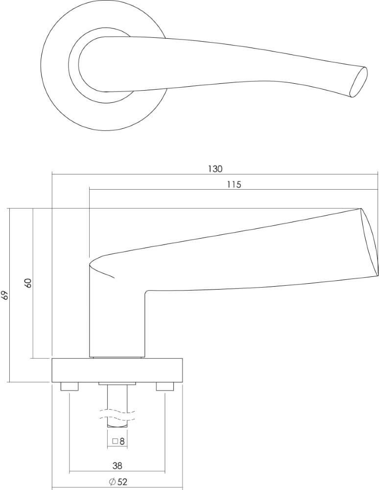 Door handle classic Giussy chrome on rosette Intersteel 8714186144039