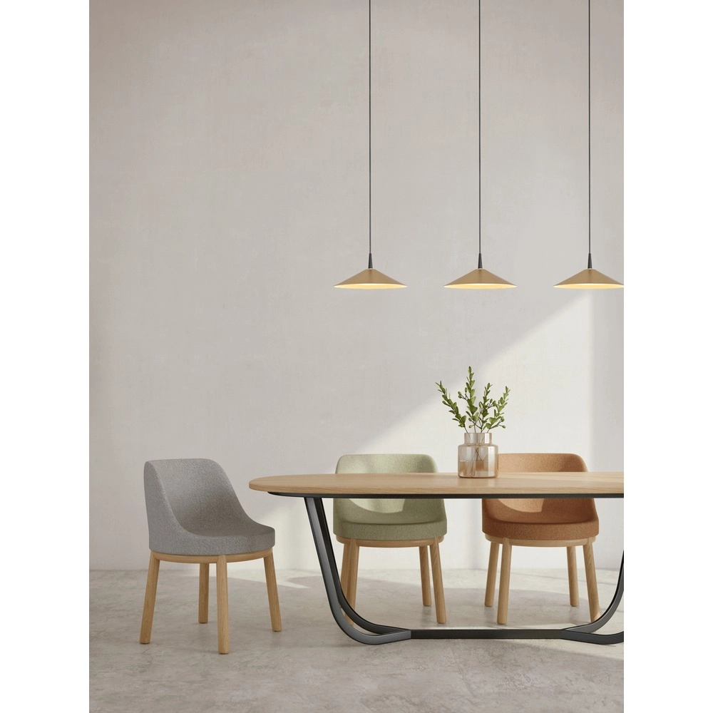 3-light pendant lamp Ceppo black with gold Ø 22cm Masterlight 8718121358437