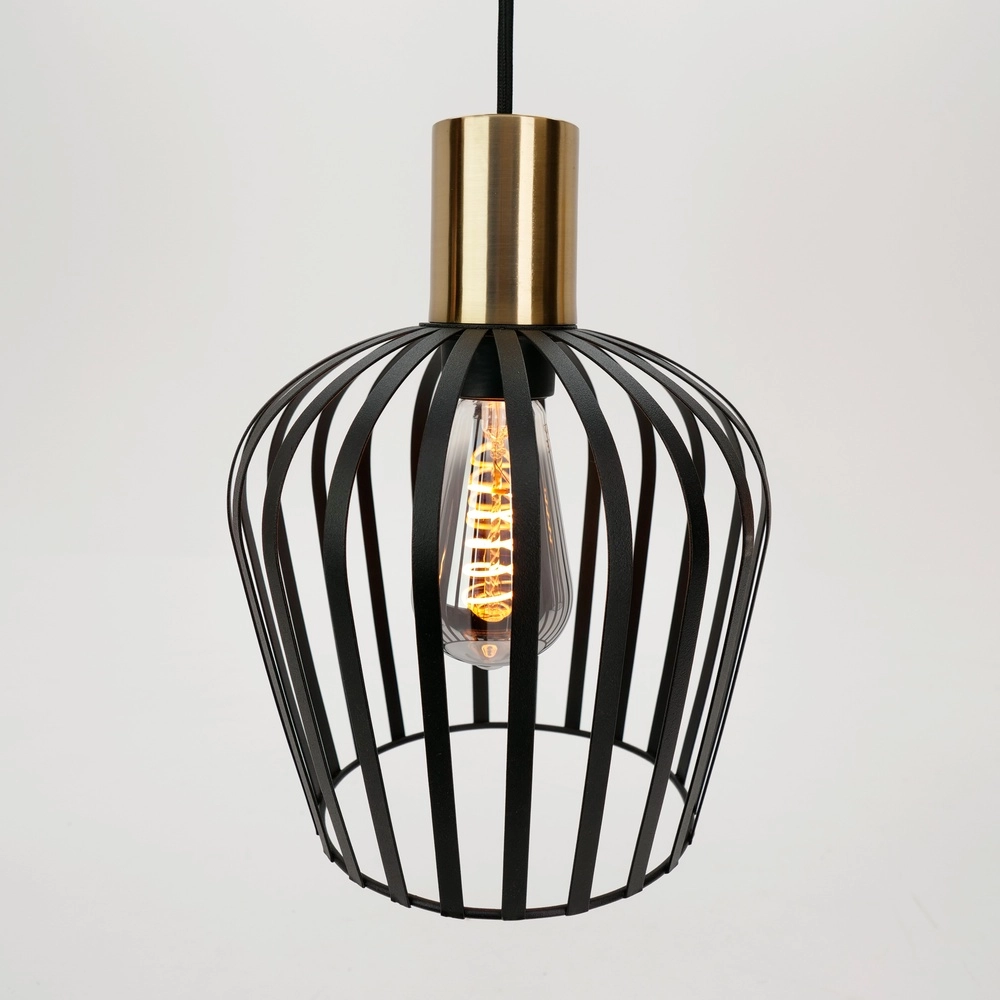 3-light pendant lamp Empoli black with gold - Ø 20cm Eglo 9008606299898