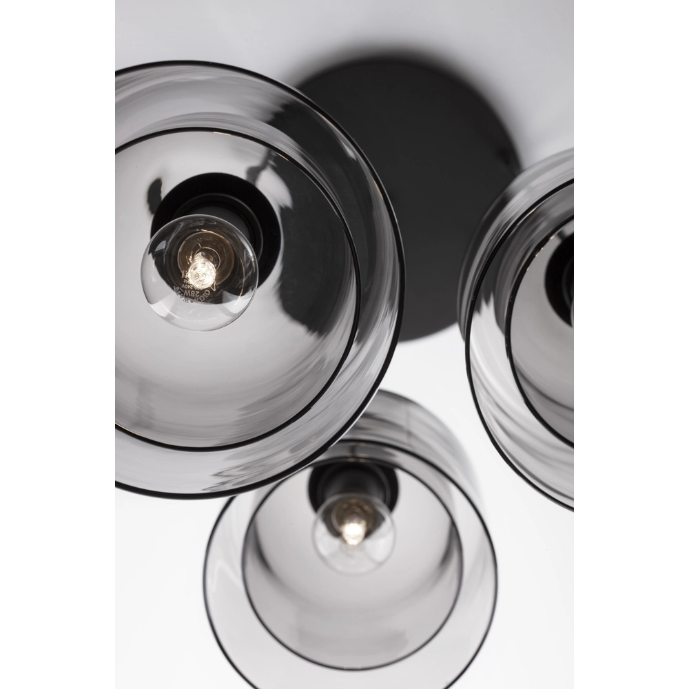 Pendant lamp Velor 3-light black round Lyora 5212017431189