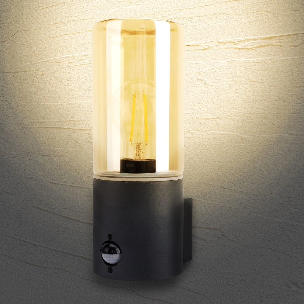 Wall lamp with sensor Winchester E27 - amber glass Lyora 5055788298809