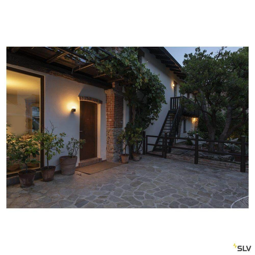 Anthracite outdoor lamp Grafit with sensor square SLV 4024163262705