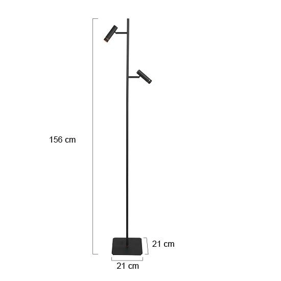 Floor lamp 2-lights Lumo Black Steinhauer 8712746184686