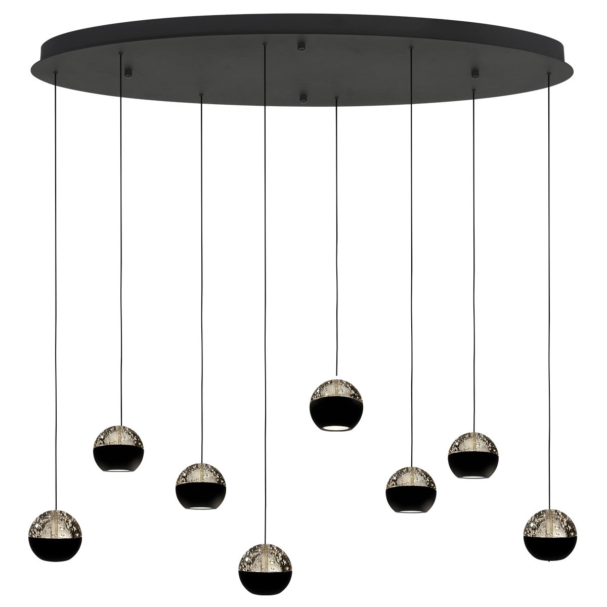 Oval pendant lamp Belluno 8-Light LED - Black Steinhauer 8712746184006