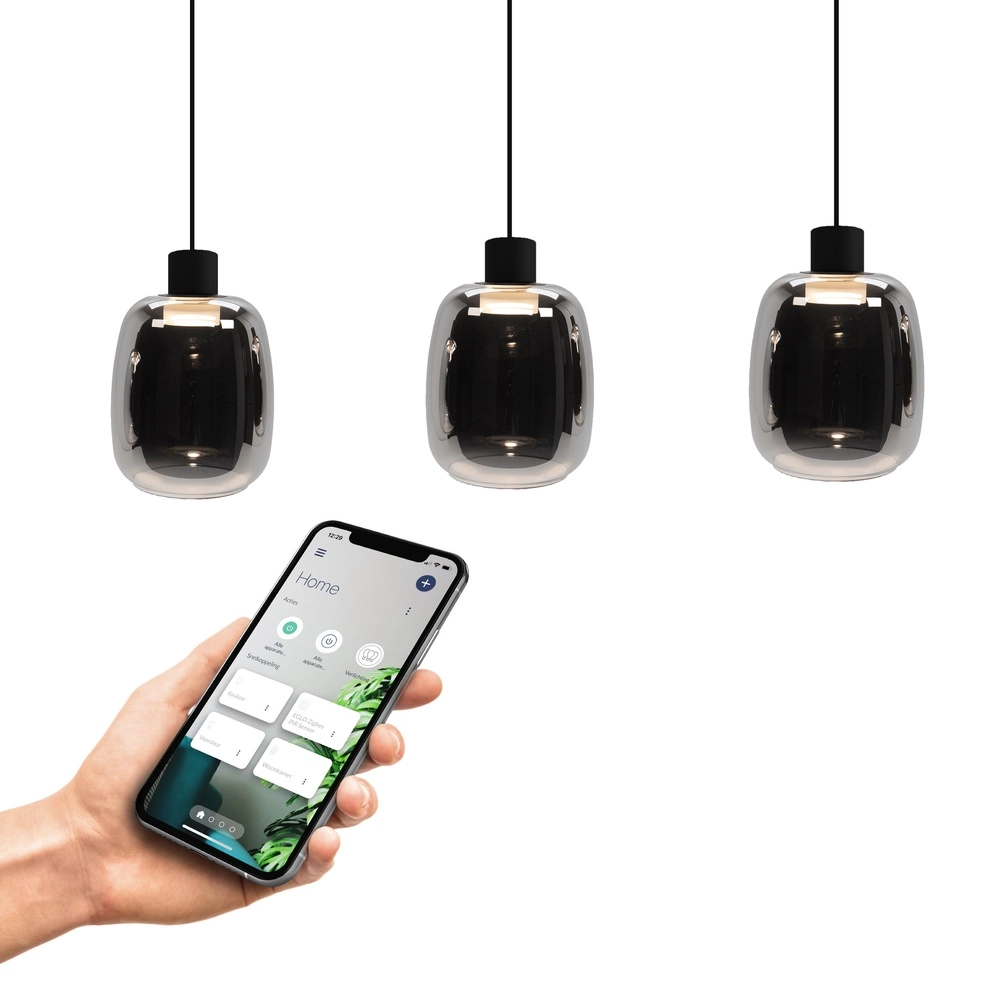 Smoke pendant lamp Molochio-Z 3x led - Zigbee