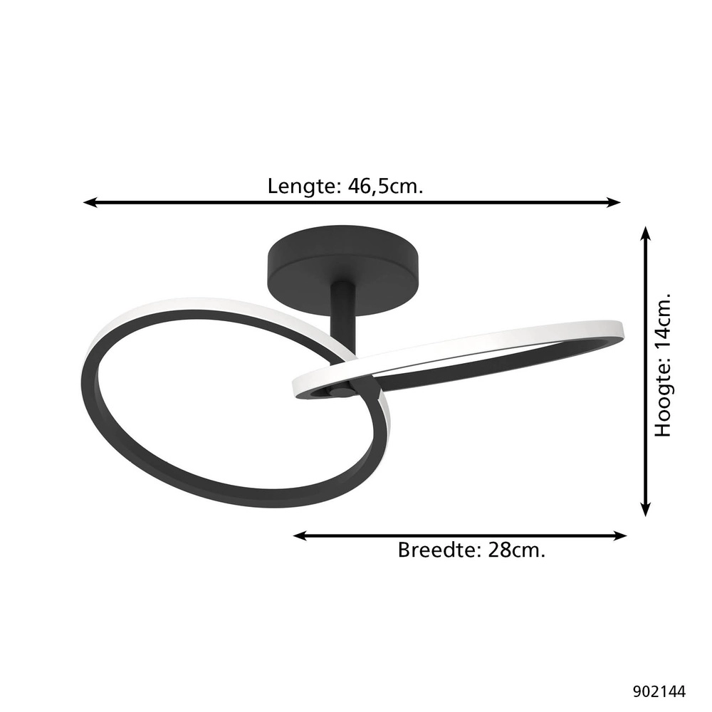Ceiling lamp Congiunti black Eglo 9008606357130