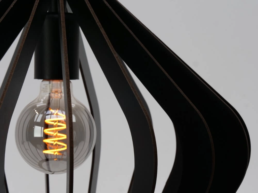 Black wooden hanging lamp Velasco Ø 38cm Eglo 9008606224074