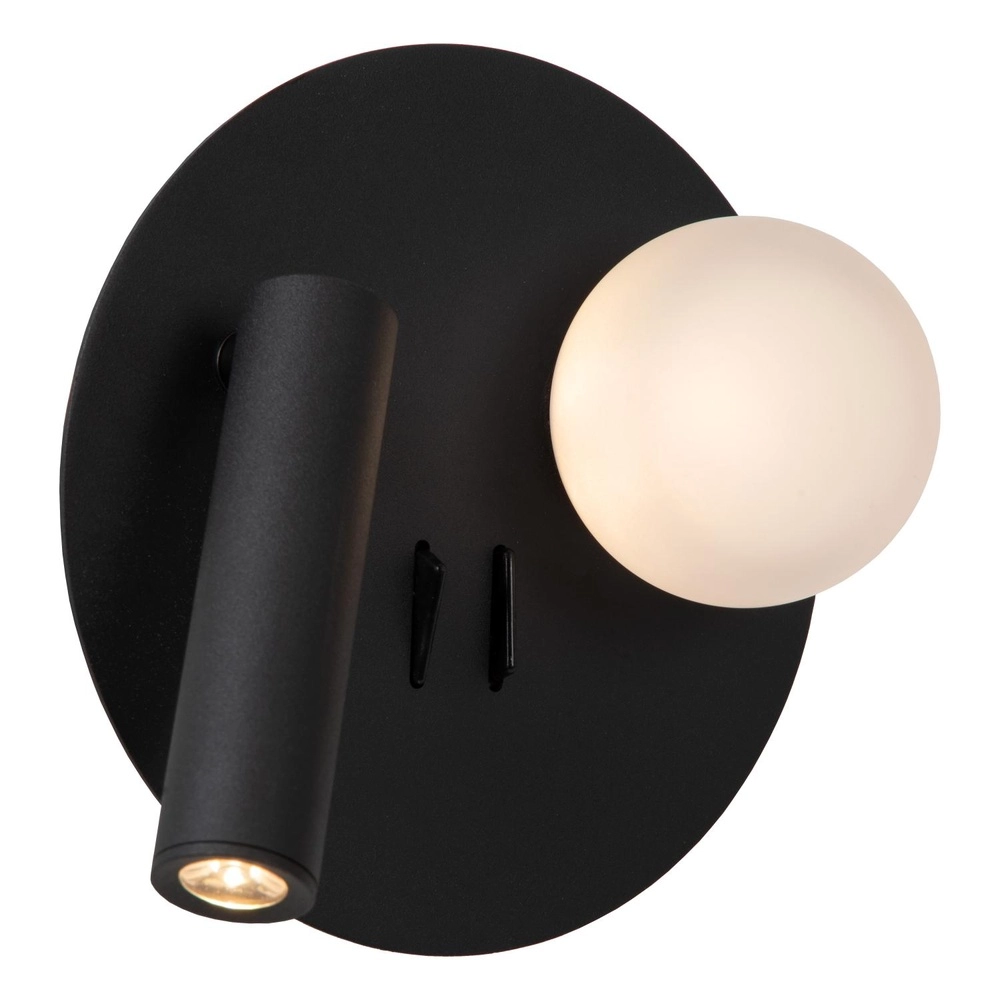 Design bedside lamp Matiz black with USB charging point Lucide 5411212771322