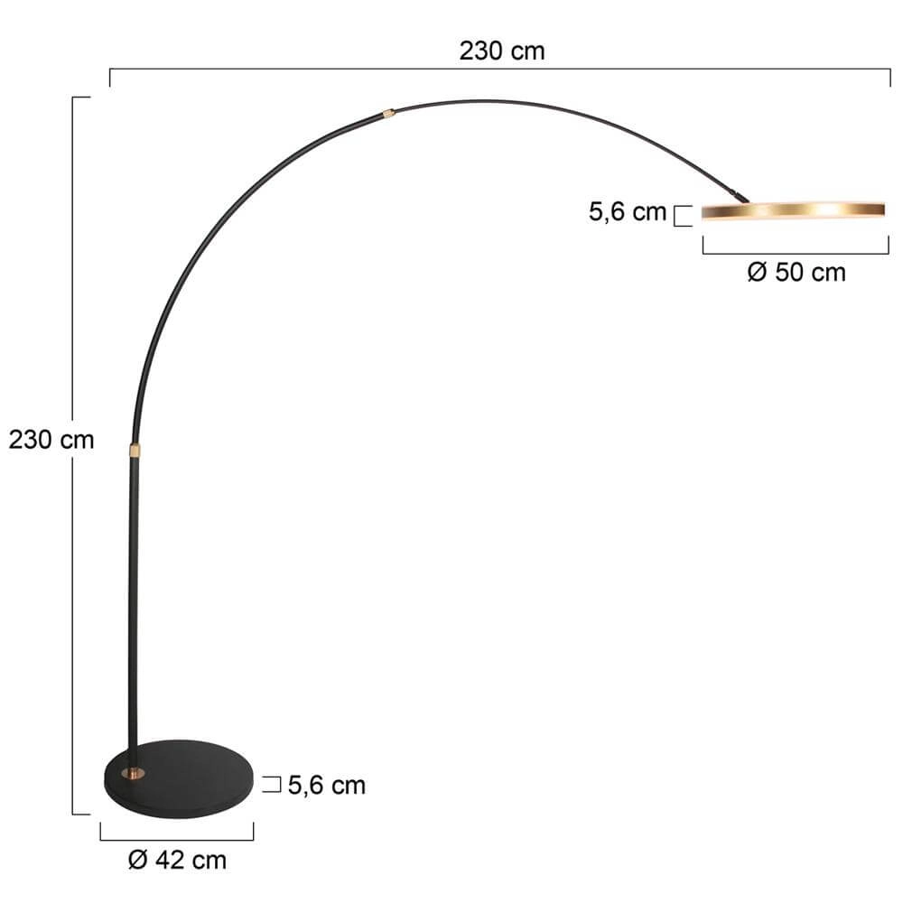 Design arc lamp Ringlux black with gold Steinhauer 8712746177398