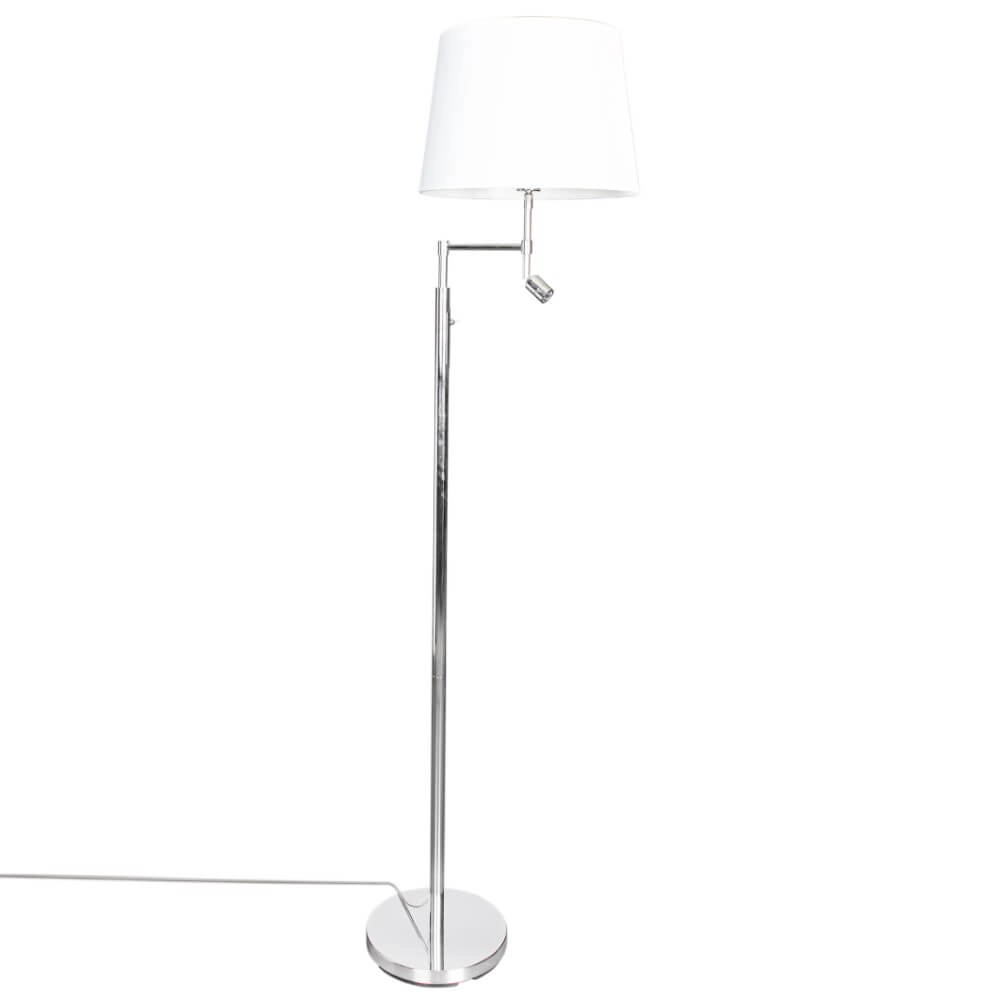 Standing lamp Orlando white with stainless steel