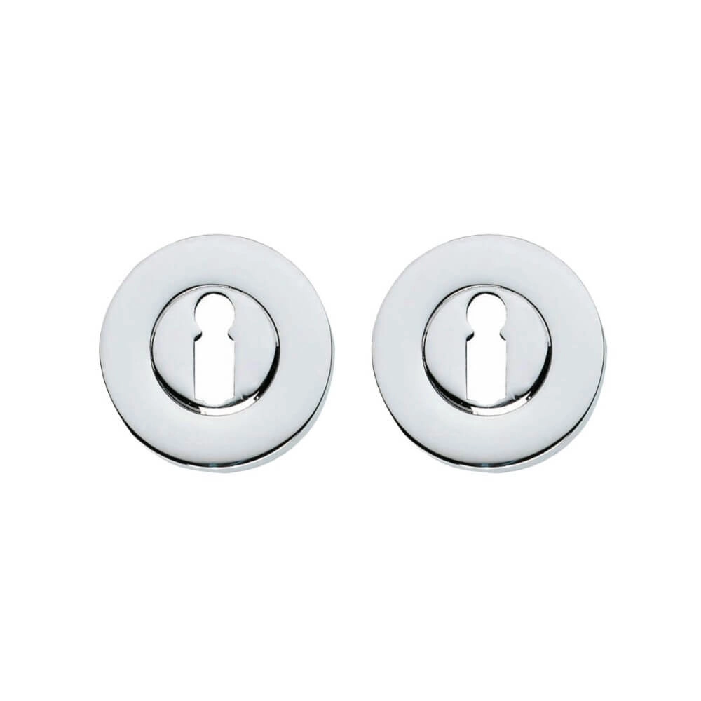 Set of 2 key rosettes Tira round chrome concealed