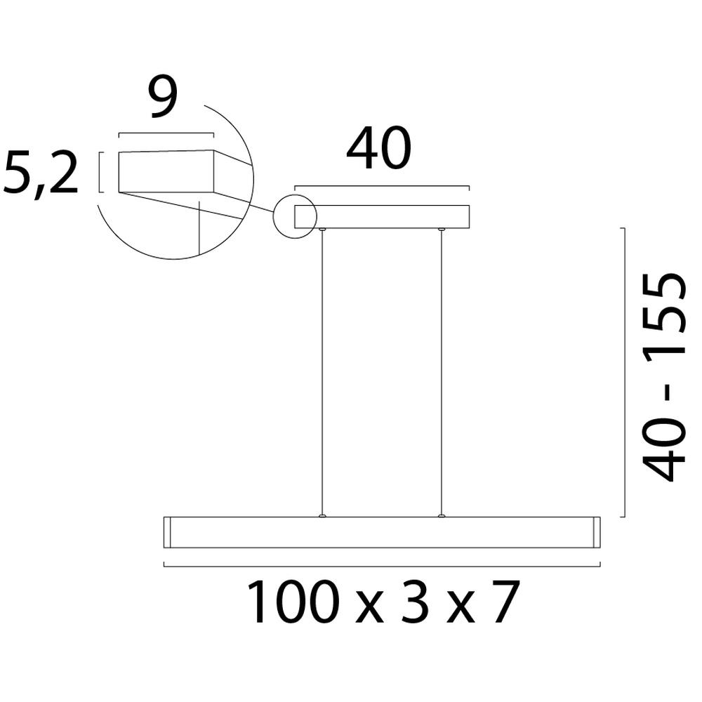Design pendant lamp Atina 100cm copper bronze Masterlight 8718121345529