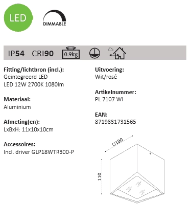 Led surface mounted spot Kiel Artdelight 8719831731565
