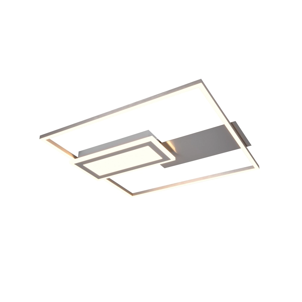 Square ceiling lamp Spiro nickel 50cm