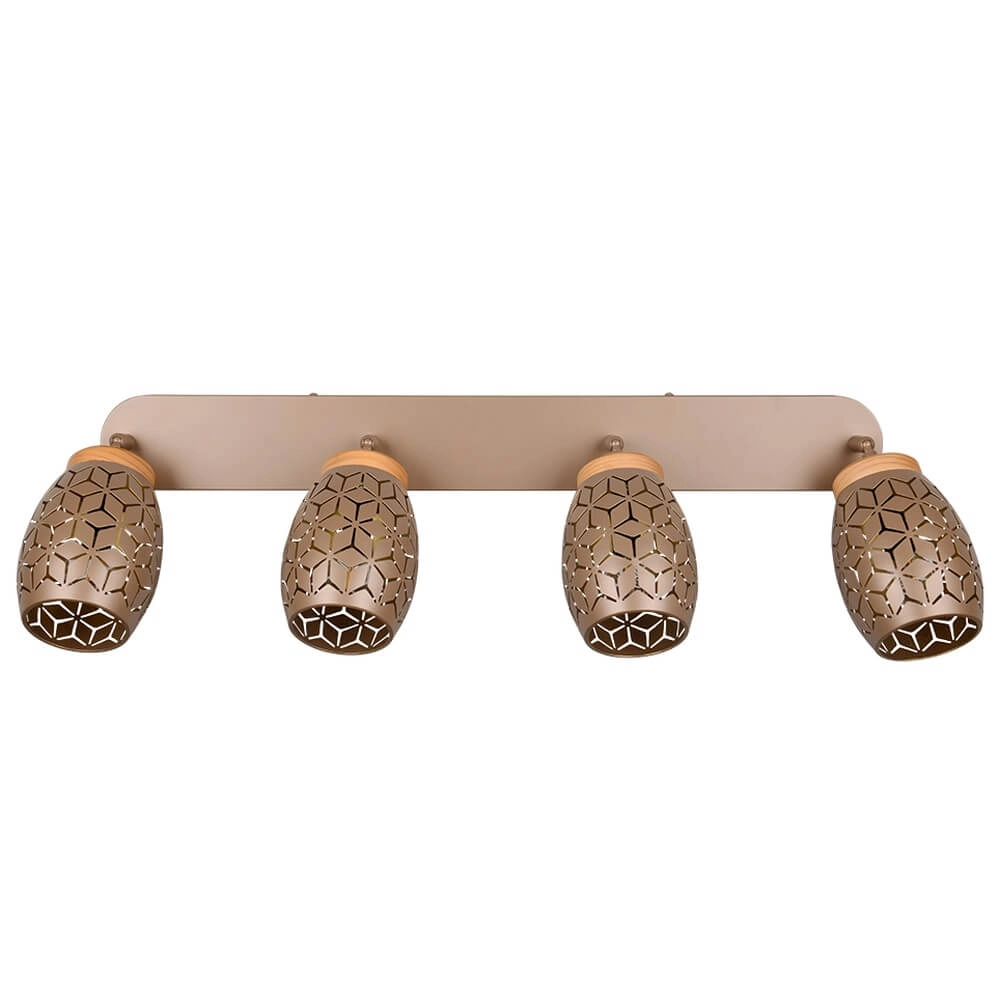 4-light surface-mounted spot Bidar coffee brown Trio 4017807640717