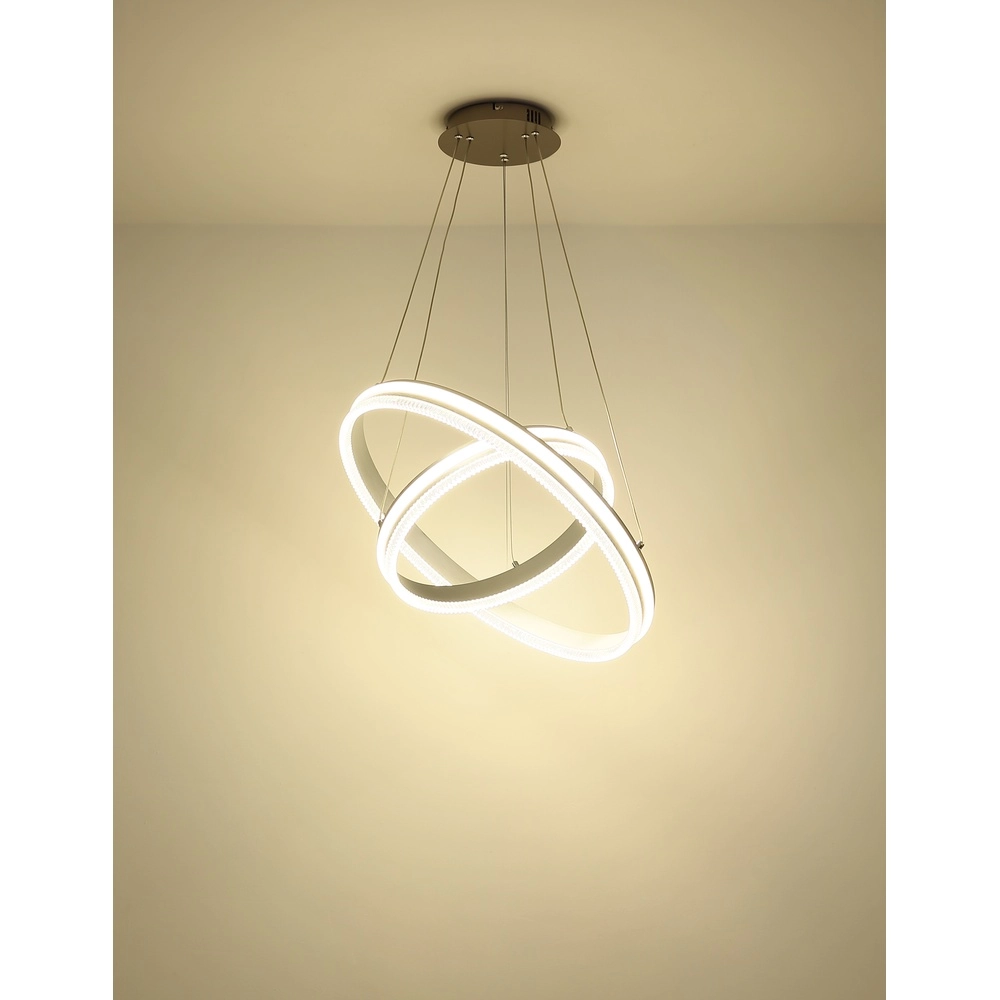 Pendant lamp Francine gunmetal 2 rings Globo 9007371583645