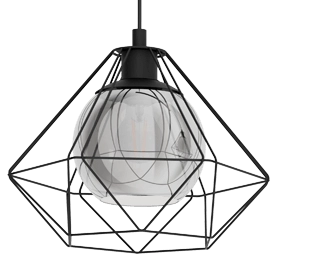 Pendant lamp Vernham with smoke glass Eglo 9002759434830