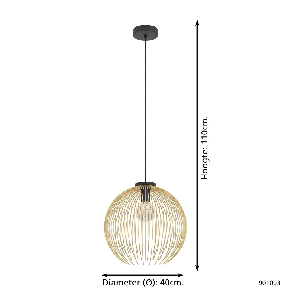 Wire lamp Venezuela Ø 40cm - black with gold Eglo 9008606282265