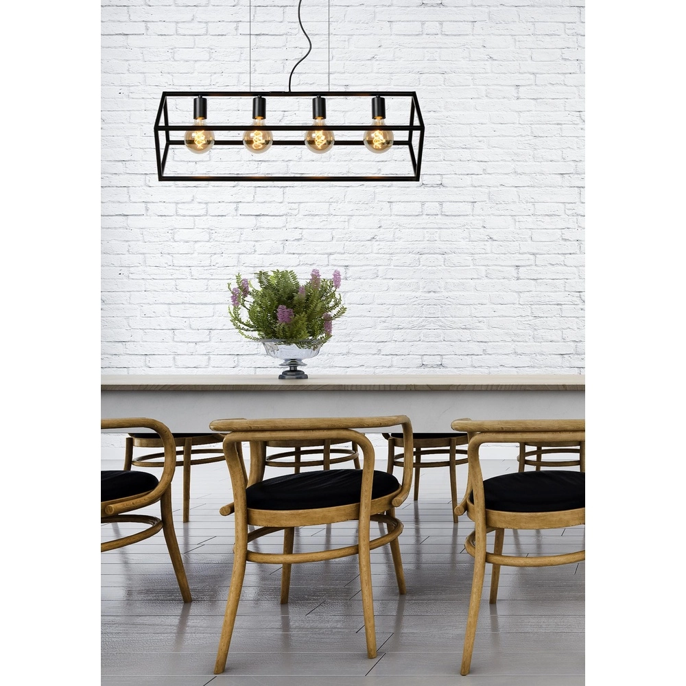 Modern pendant lamp Fabian 4-light black Lucide 5411212010803