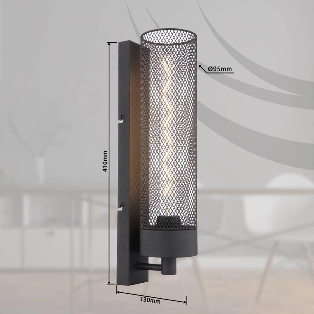 Wall lamp Hans black Globo 9007371441501