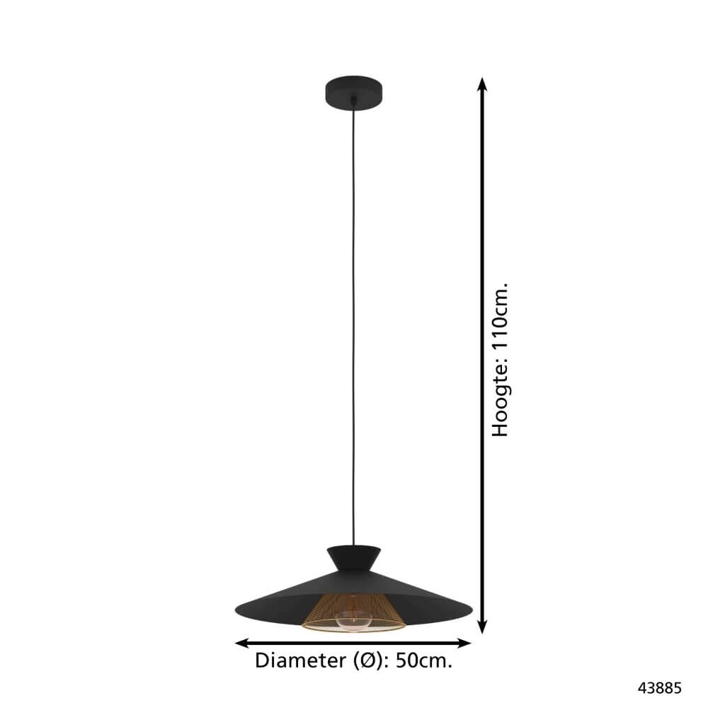 Black pendant lamp Grizedale Ø 50cm Eglo 9002759438852