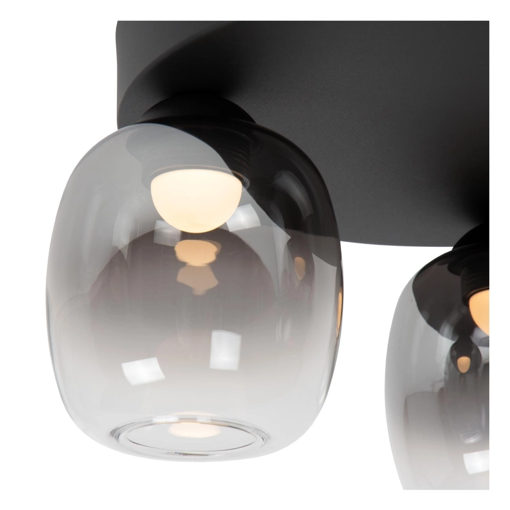 3-light ceiling lamp Tamino Black Lucide 5411212741233