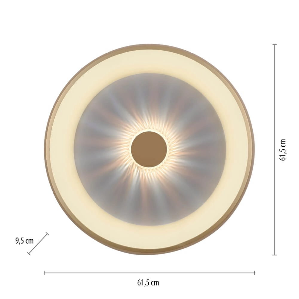Round ceiling lamp Vertigo brass Ø 61.5cm Just Light 4043689995096