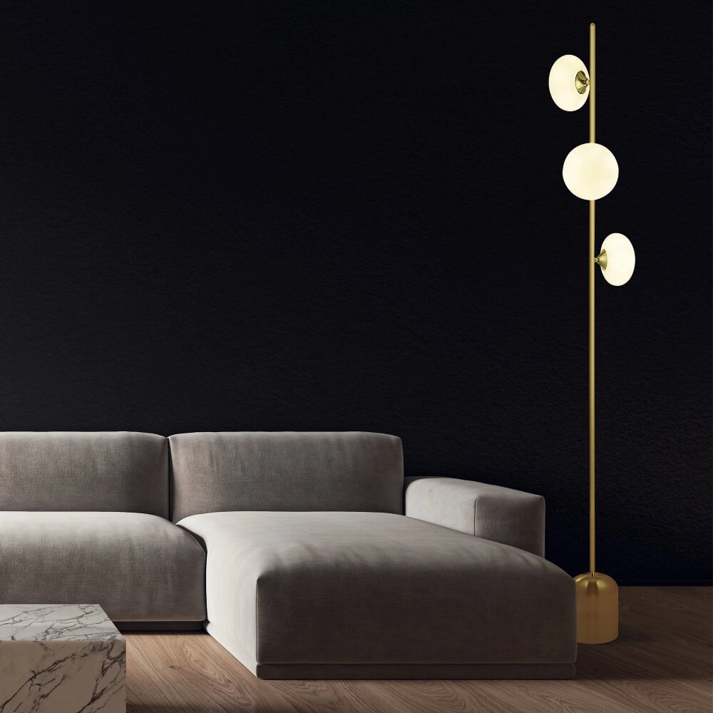 Golden floor lamp Pebble Searchlight 5053423230719