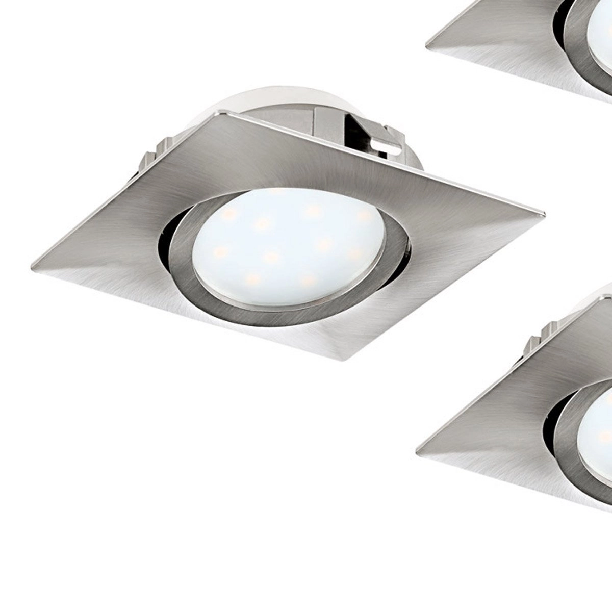 LED ceiling spot Pineda Square (3x) 3x6w - 3000K - 8.4cm nickel Eglo 9002759958466