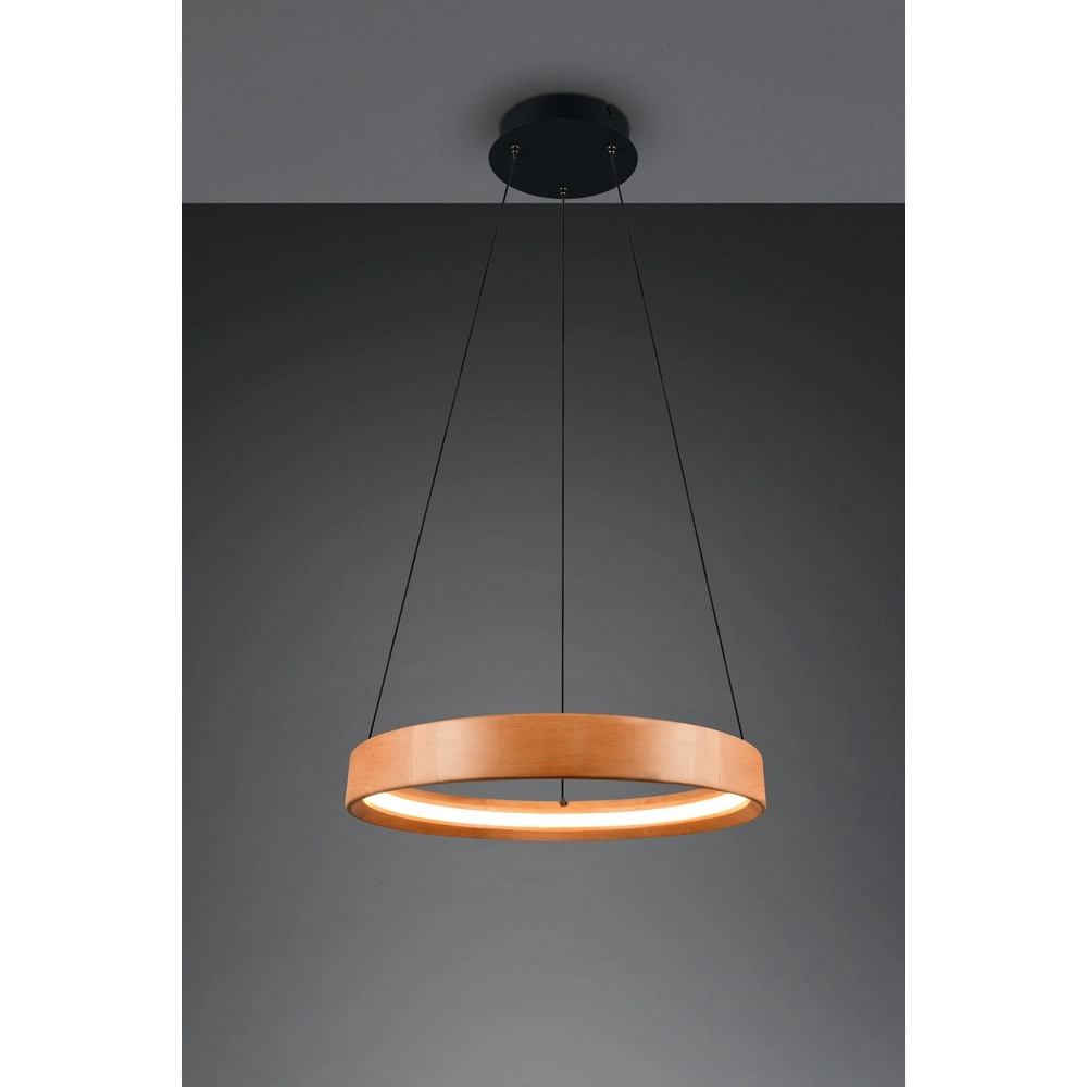 Design pendant lamp Lynwood wood Ø 50cm Trio 4017807662269
