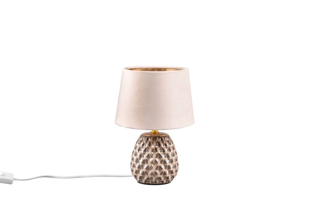 Brown table lamp Ariana with taupe shade S