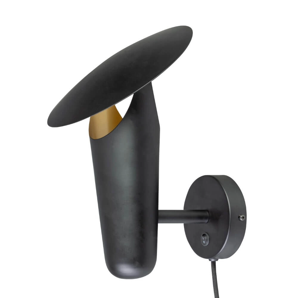 Modern wall lamp The Britt black with gold