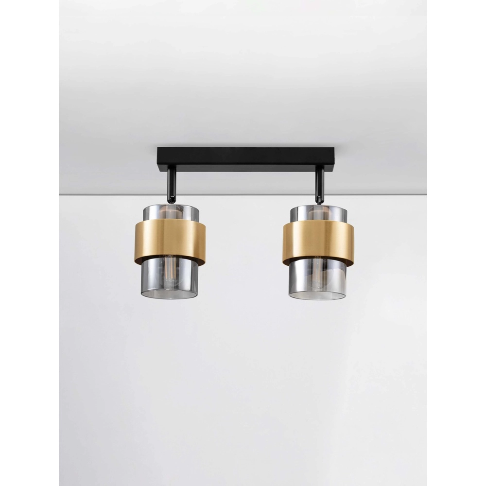 Ceiling lamp Sianna 2-light black with gold Lyora 5212017452603