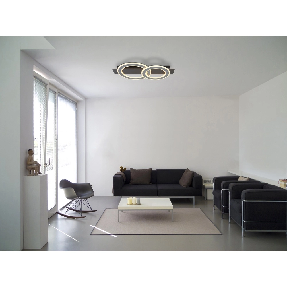 Design ceiling lamp Jayden anthracite 2 rings Globo 9007371453054