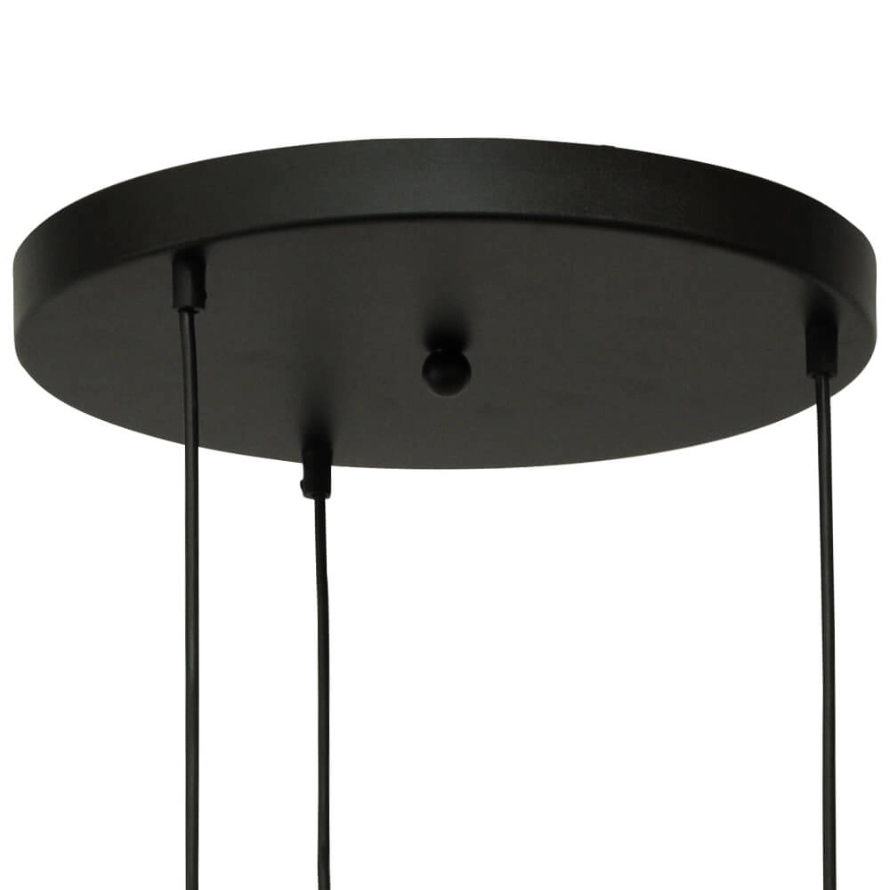 3-light loft hanging lamp - black - Porto with Nicolette glasses Masterlight 8718121270951
