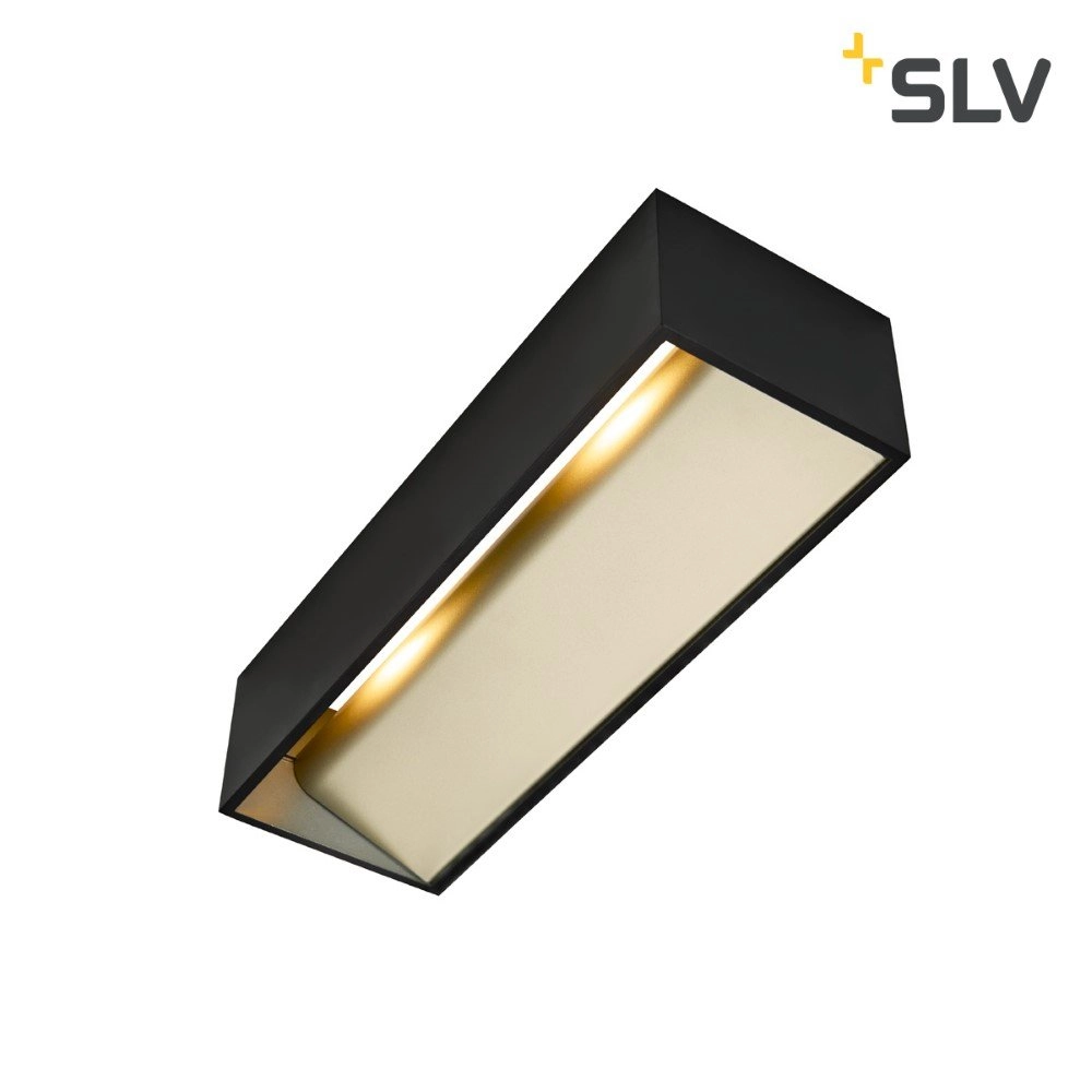 Led wall spot Logs In L 19w - 2000-3000K - 30cm black with gold SLV 4024163231220