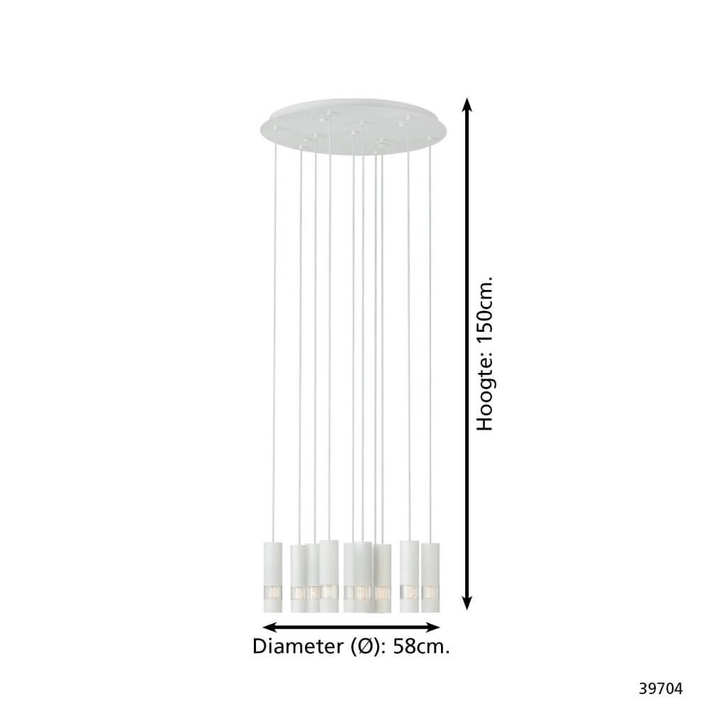 White round hanging lamp Bernabeta 10 lights Stars of Light 9002759397043