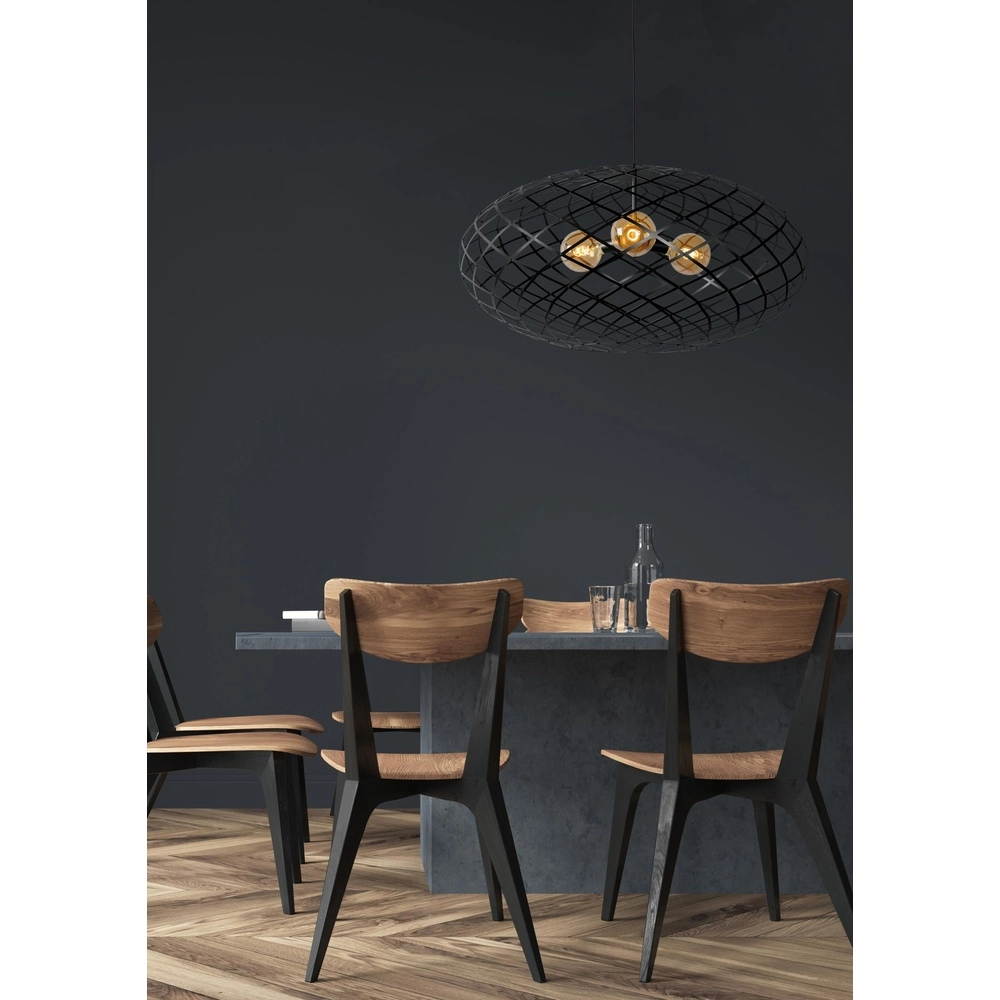Vide pendant lamp Wolfram 3-light black Lucide 5411212211156