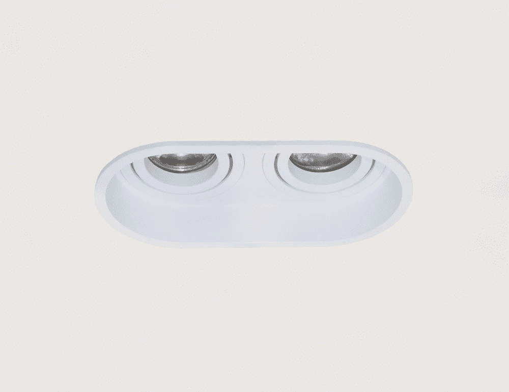 Double recessed spot Rex white
