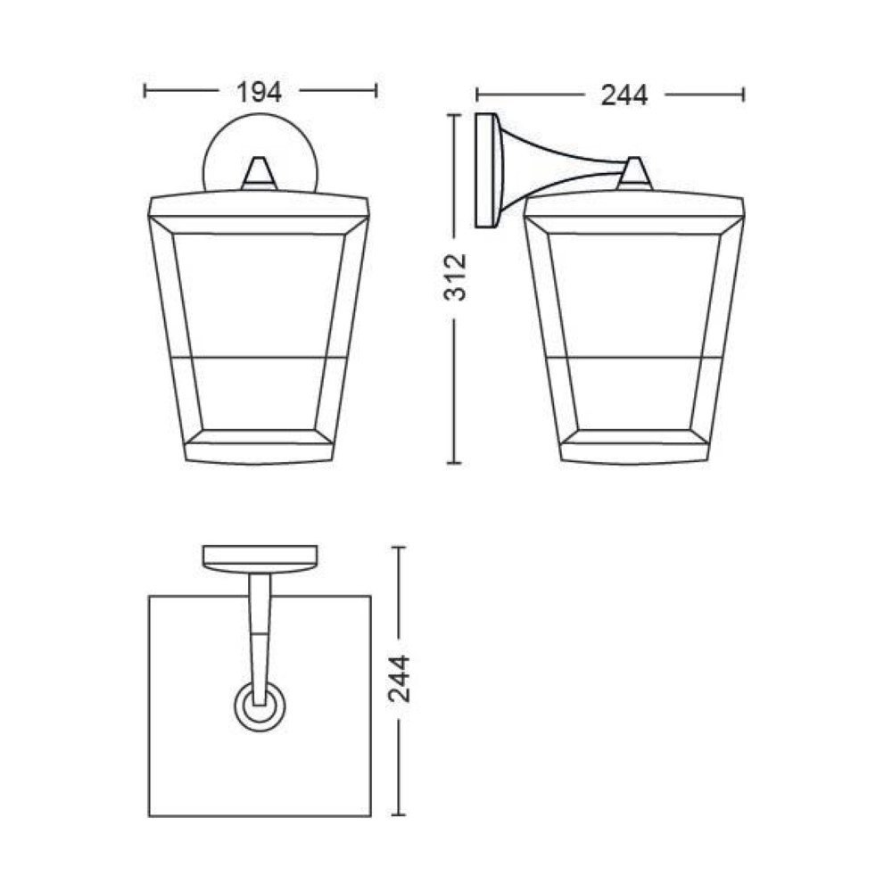 Outdoor lamp Hue Econic square black Philips 8718696170588