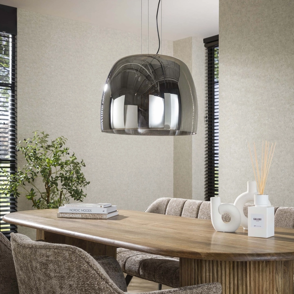 Glass pendant lamp Drift Ø 48cm - smoke glass Lyora 8716803512726