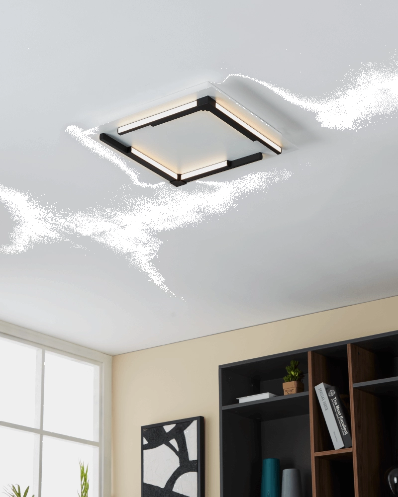 White LED ceiling lamp Zampote 38 by 38cm Eglo 9008606238101