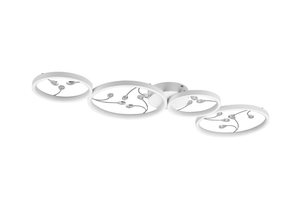 White LED ceiling light Groovy 4-light