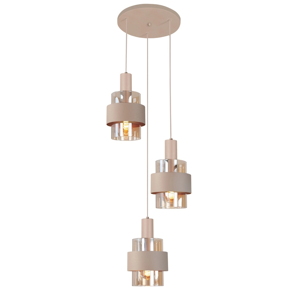 3-light pendant lamp Marrone sand brown